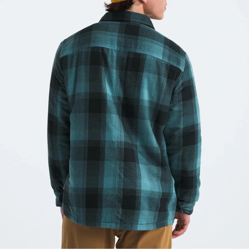 Men's The North Face Campshire Shirt Sz 3XL Sherpa‎ Lined Snap Jacket Blue Plaid